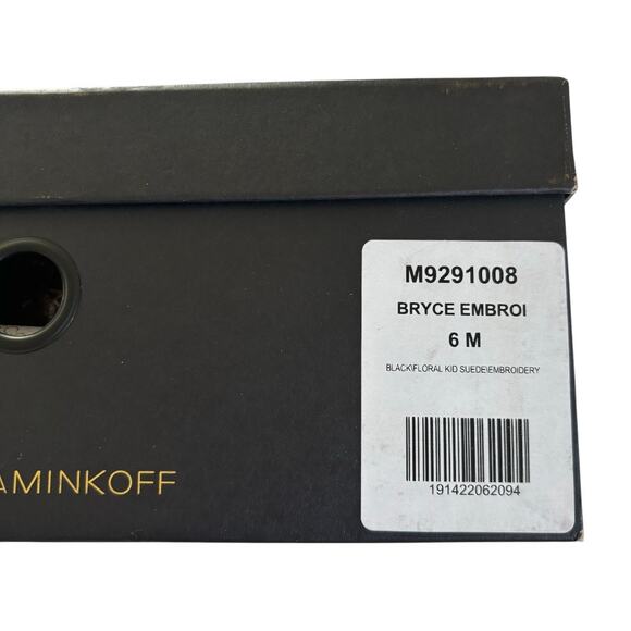 Rebecca Minkoff Bryce Floral Embroidery Black Ankle Booties Women’s Size 6 NWT - Picture 7 of 7